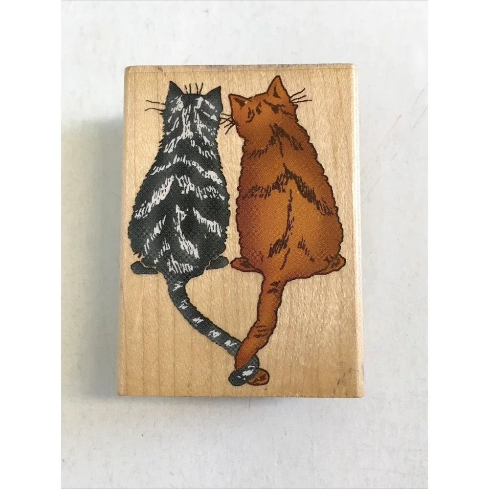3 Stamps Happen Inkadinkado Rubber Stamp D Morgan Cats Friends
